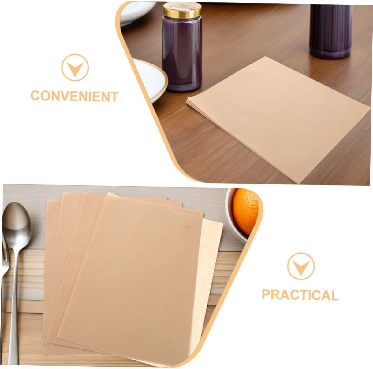TOYANDONA Greaseproof Baking Parchment Paper Sheets 20x25cm, Food-grade Oil Proof Liners for Pizza, Fried Chicken, Snacks – 500pcs for Oven Cooking and Food Wrapping