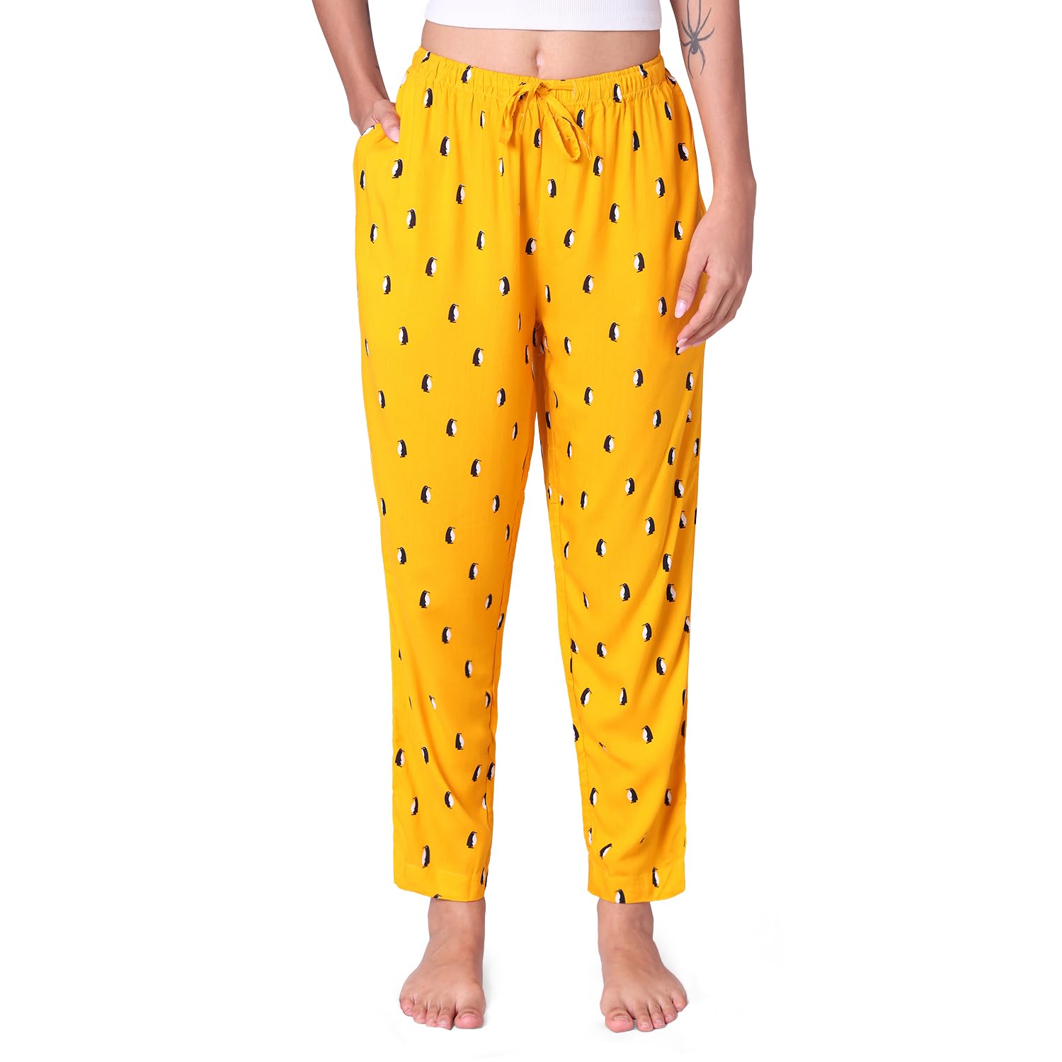 urban scottish Women Penguin Printed Pyjama with Side Pockets-picture-14