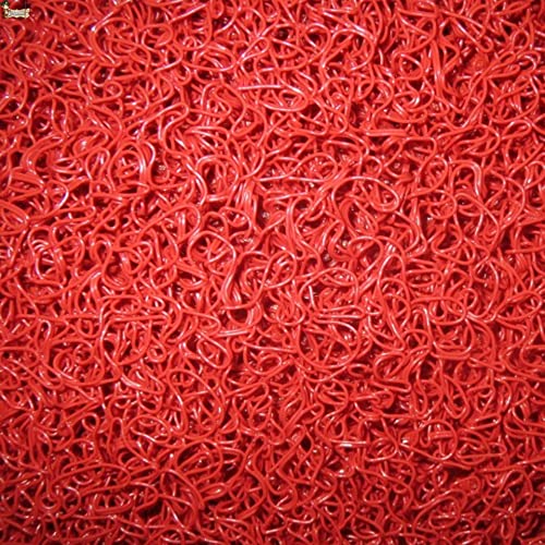 BricoLoco.com Zerbino ingresso casa, terrazzo. Gomma per ricci esterni o interni. Rosso. da metri o rotolo. Larghezza 1,20 MTS. x 1 MT. Spessore 10 mm. con base. Tappeto Vinile Riccioli. (1 Metro,