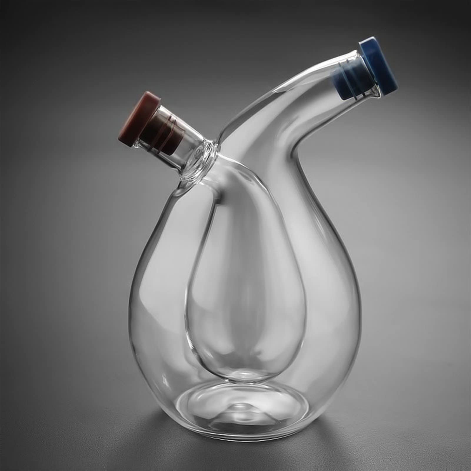 Aceiteras y Recipientes Botella de condimento Botella de vidrio transparente Botella de aceite Vinagre Contenedor doble vidrio Sencillez Salsa de soja CRUET CONDIMIENTE Dispensador Dosificadores de Vi