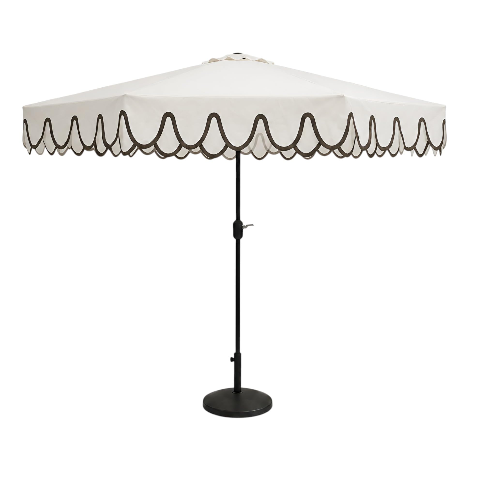 9 Ft Cream Patio Umbrella for Garden, Lawn, Café & Poolside, UV Resistant Outdoor Canopy, Height Adjustable Pole, Basic Marble Base Included-image-26