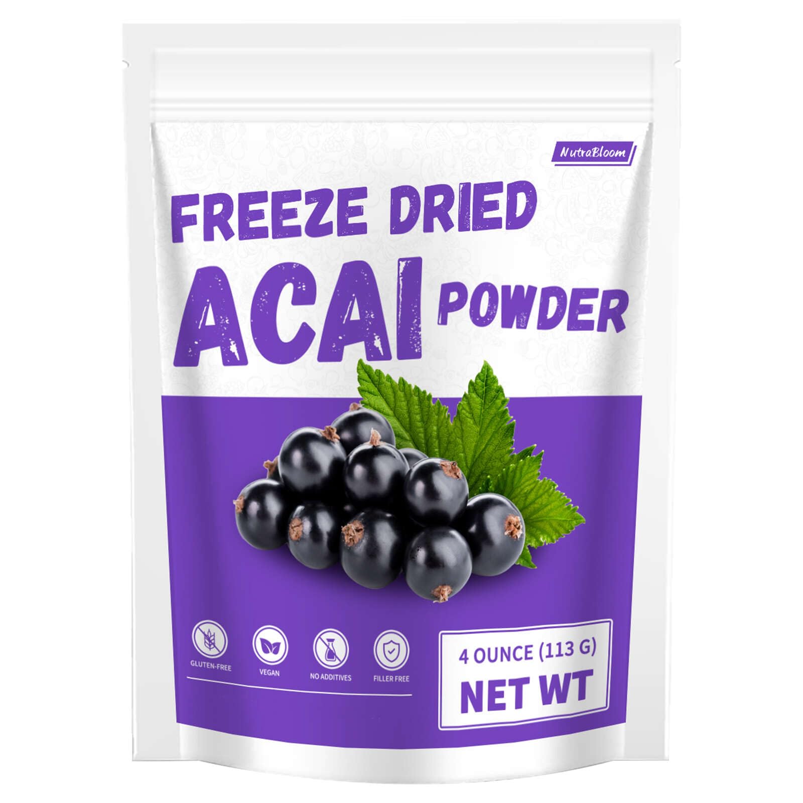 Acai Powder 4 Ounce, Premium Antioxidant-Rich Superfood Berry for Smoothie Bowls, Beverages, Yogurt