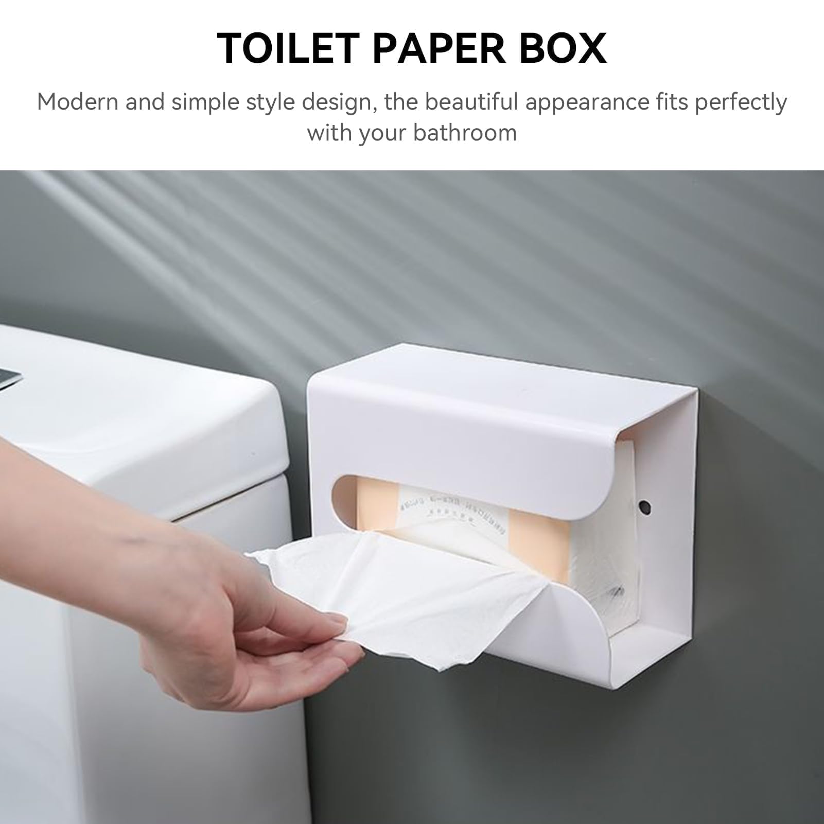 Tissue-Box-Abdeckung, selbstklebend, an der Wand montiert, Kosmetiktuch-Box, Serviettenhalter, Spender Papier Servietten Organizer für Tisch, nach Oben oder unten, unbedeckte Seite(Weiß)