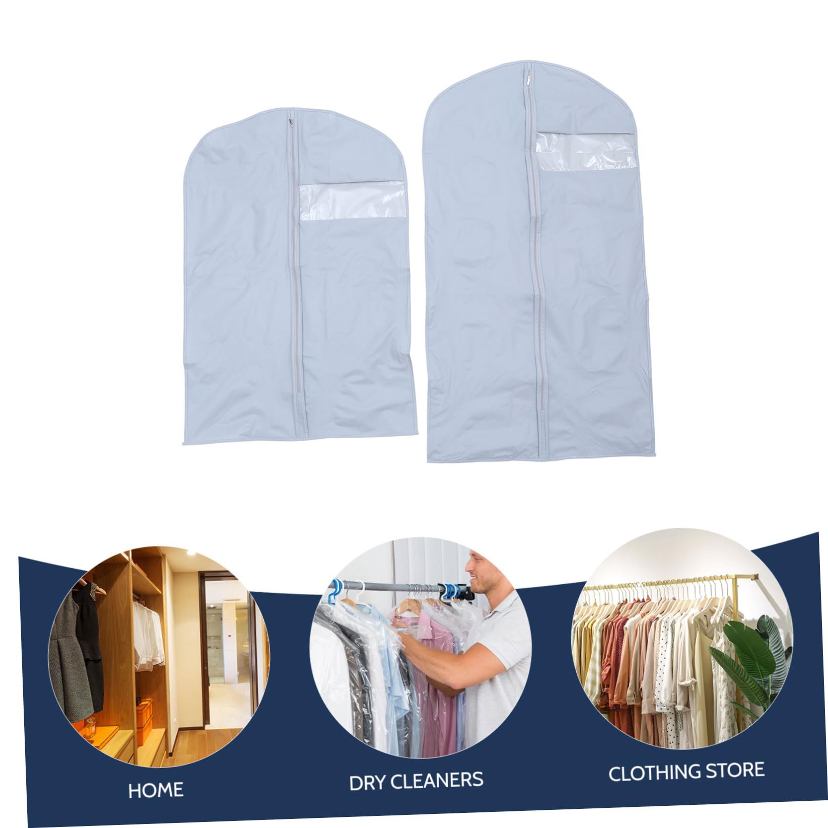 5 Pezzi Borsa Protettiva per Abiti Cerniera Borsa per Cappotto Traslucida in Materiale Ispessito Resistente All’Usura per Guardaroba Domestico Organizzato