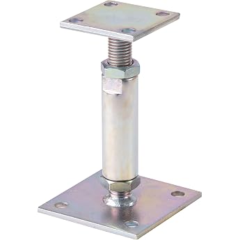 Gah-Alberts 212391 Post Anchor Height-Adjustable 150 to 190 mm for Screw-Mounting Yellow-Galvanised