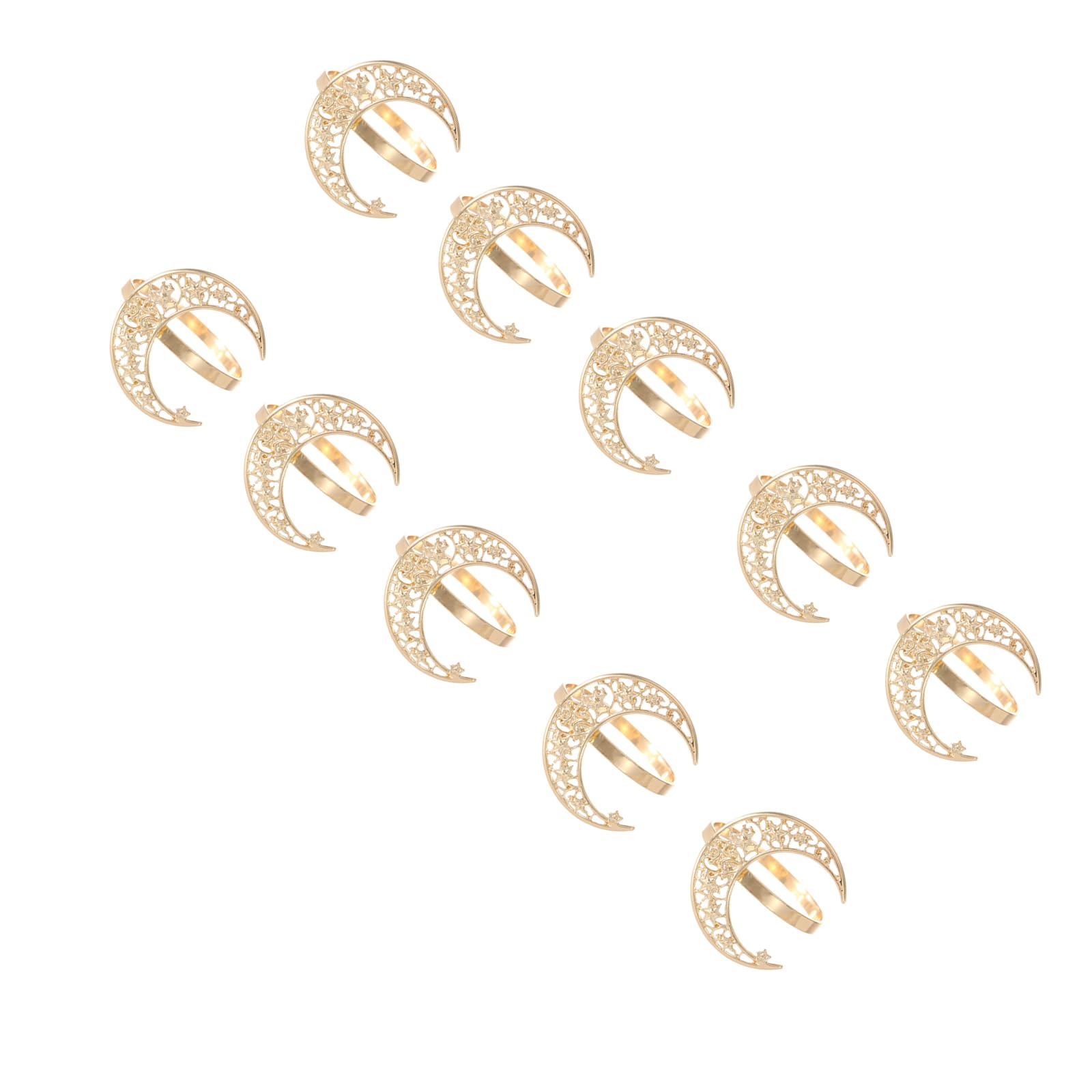 Tsophreniq Moons Pattern Napkin Fasteners Rustproof Metal Tableware Accessories Elegant Dinner Party Napkin Holders Sun Moons Designs Accessories