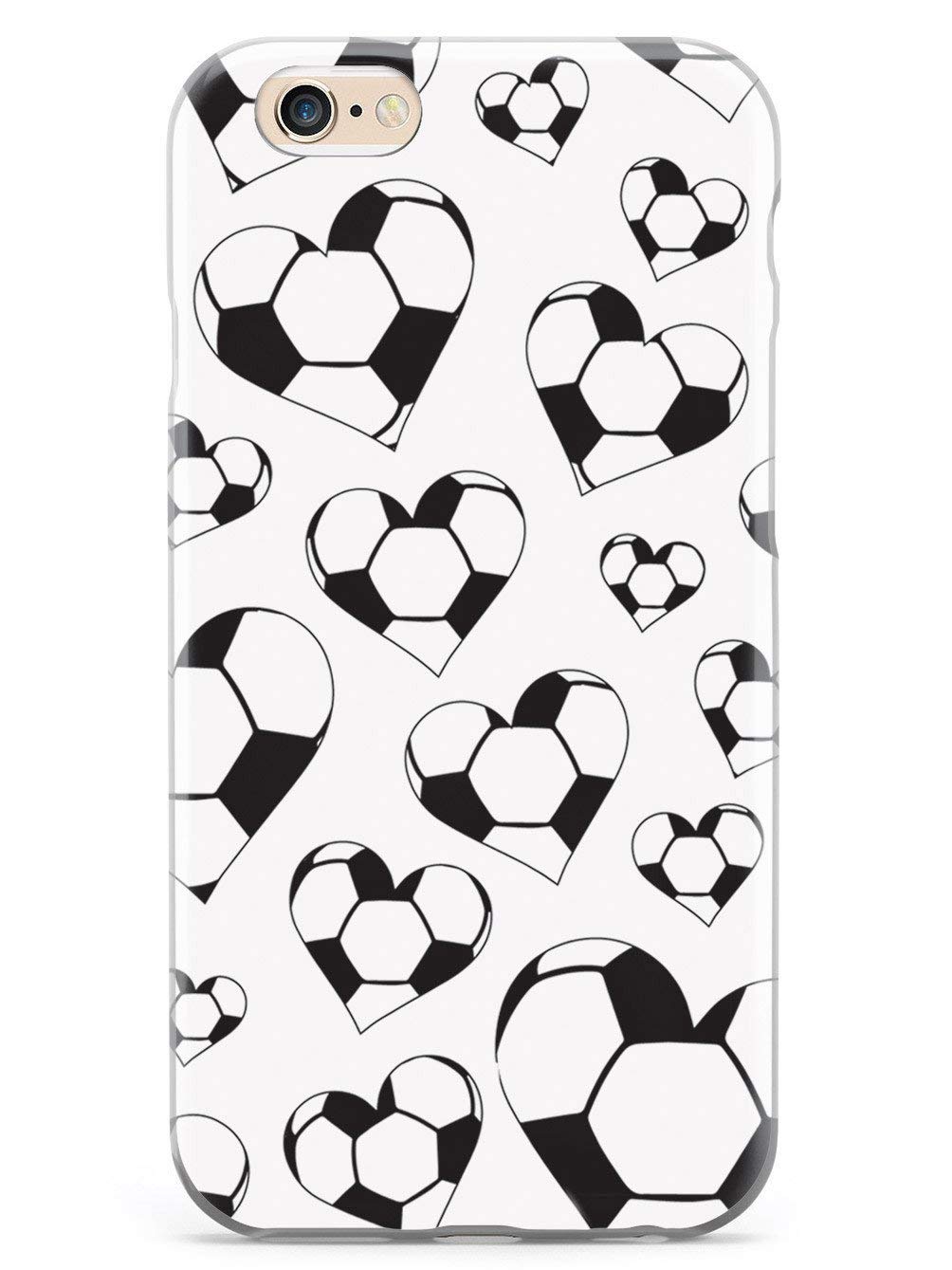 Inspired Cases - Compatible with iPhone 6 Plus/6s Plus Case - 3D Textured Protective Phone Case for Apple iPhone 6 Plus/6s Plus - Soccer Heart Pattern