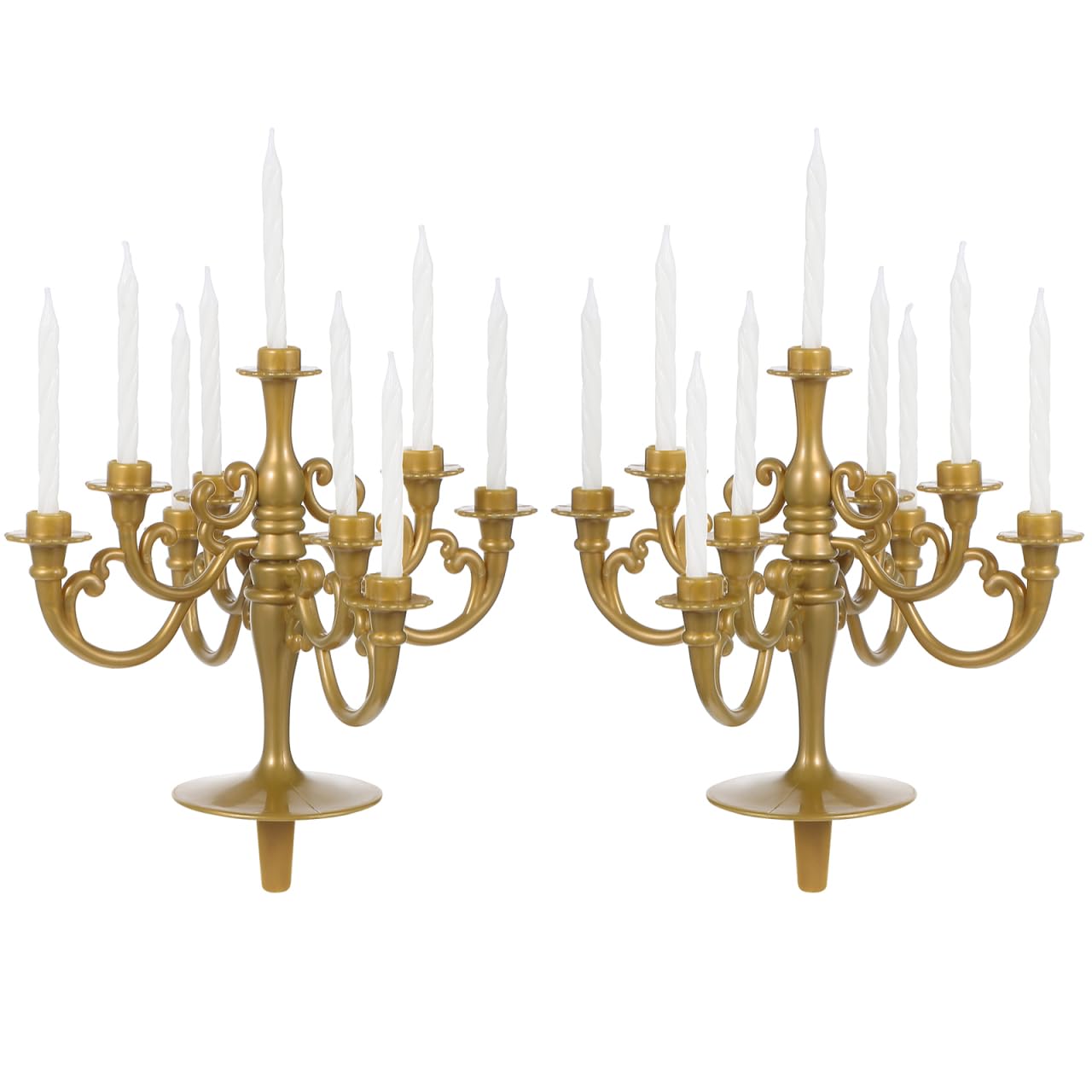 Holibanna Candelabro Portacandele Topper per torta con candele, decorazione per Natale, matrimoni, casa, feste, 2 pezzi