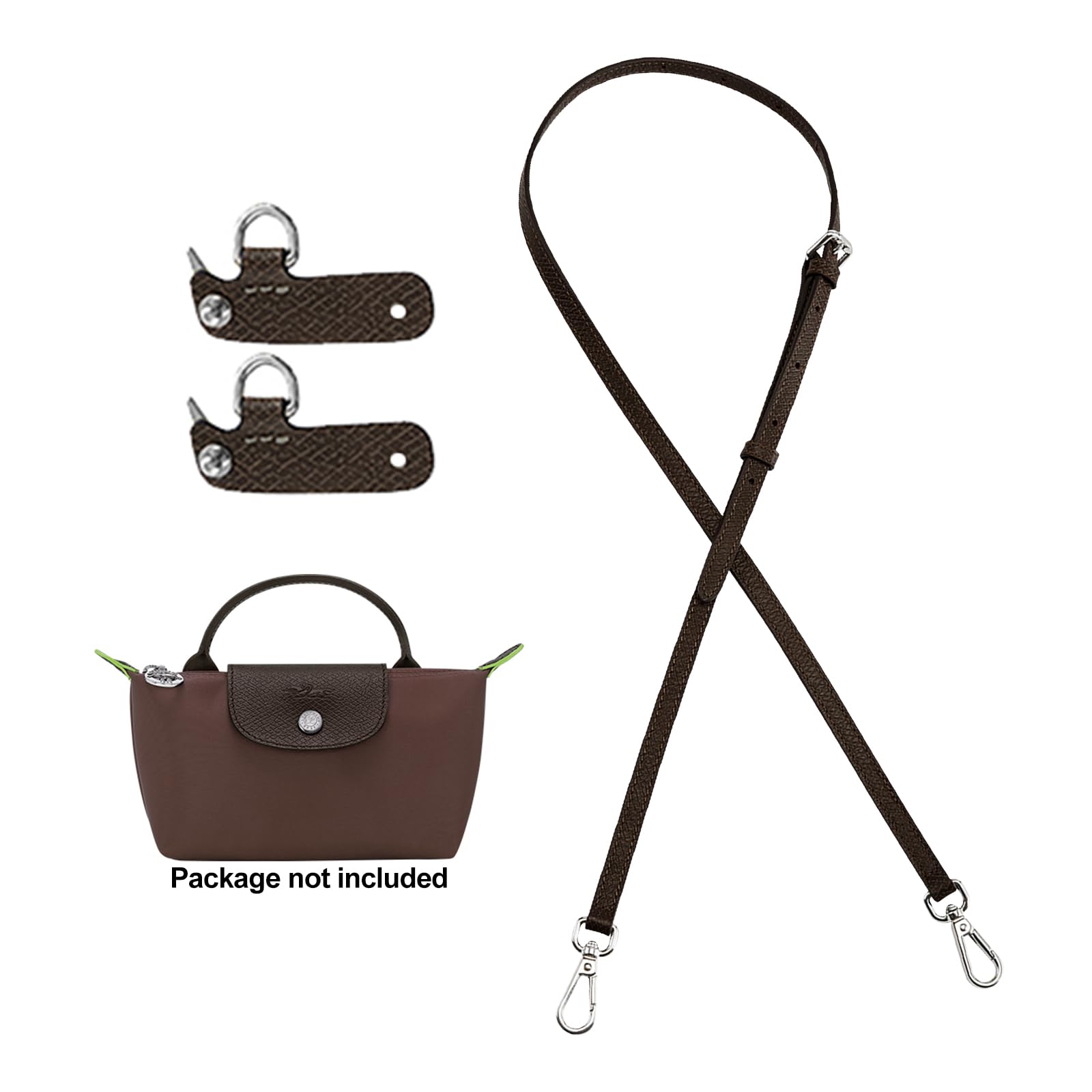 jiesinlov Kit di Conversione Regolabile per Tracolla di Ricambio per Borsa in Pelle, Adatto per MiniBorsa Tracolla (Nuovo-Mocha)
