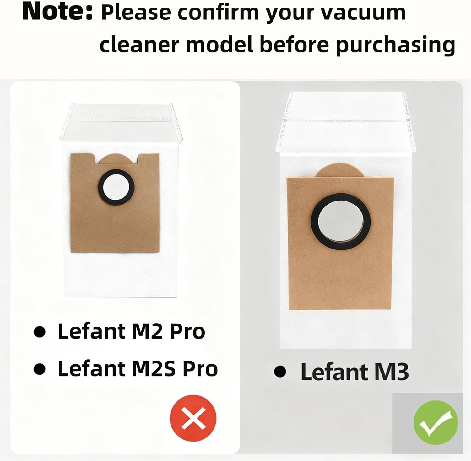 12 Pack HEPA Replacement Dust Bags Fit for Lefant M3/M3 Max Robot Vacuum 5-Layer Filter 3.5L Large Capacity Automatic Collection Bags with 1 Cleaning Brush