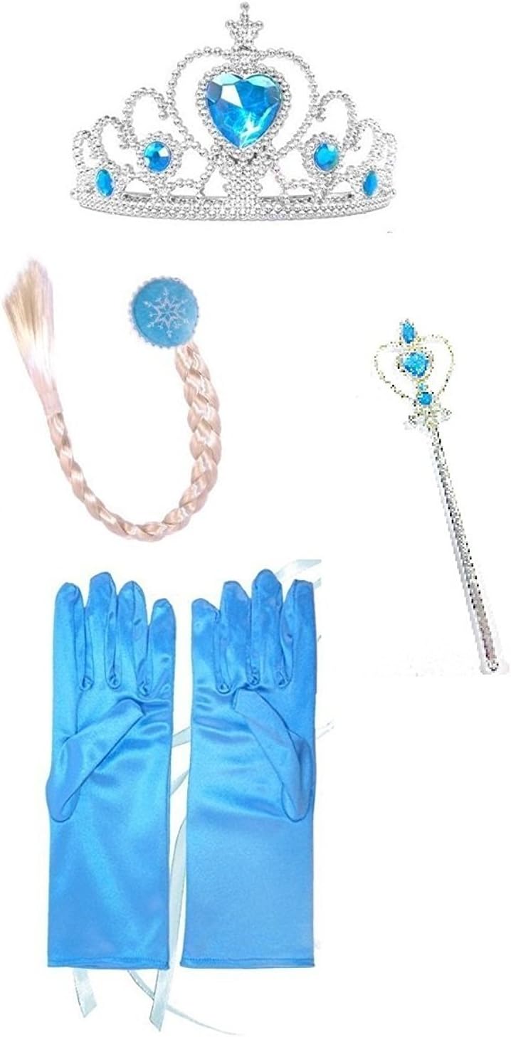 Fancy StepsFancy steps 4Pcs/Set Princess Hair Accessories Crown Wig Magic Wand Glove for Kids Party