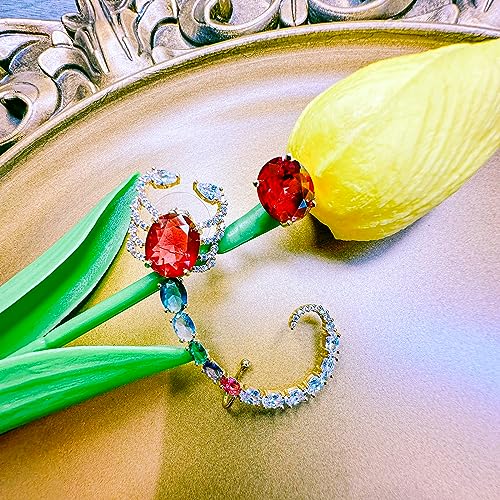 925 Sterling Silver Post Ear Cuff Earrings for Women Butterfly Cartilage Ear Climber Earrings Gold Purple Cubic Zirconia CZ Hypoallergenic Piercing Gifts For Her3