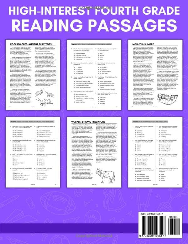 4th Grade Reading Comprehension Workbook: Fourth Grade Reading Passages for Kids 9-10, Reading Test Prep and Passages that Build Comprehension (Reading Workbooks Elementary) - Image 2