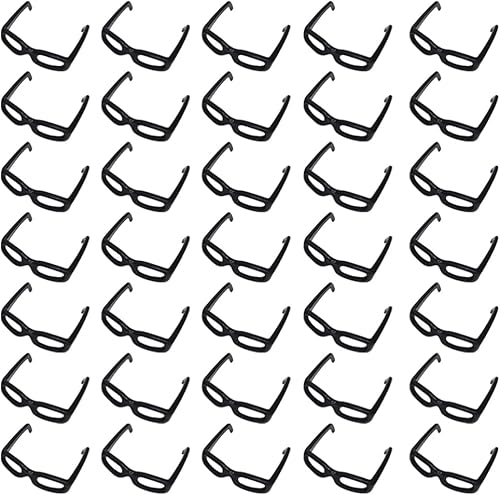 Toddmomy 60 lentes de sol para muñeca, mini gafas de vestir para muñecas, mini anteojos negros para muñecas, accesorios de disfraz
