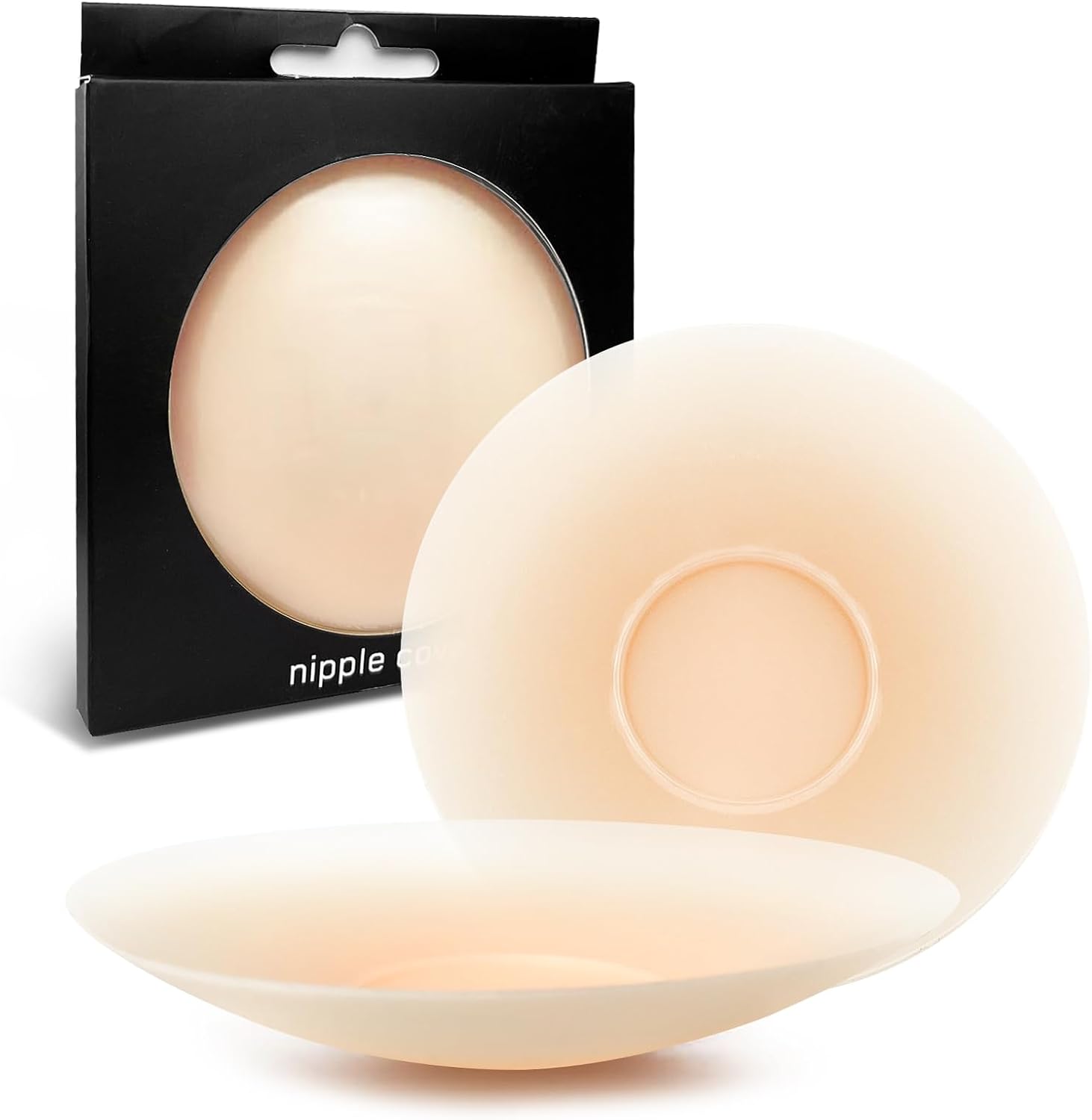 Wizstar Nipple Covers for Women Silicone Sticky Bra Reusable Adhesive Pasties Glue-Free Center Shields Nipples
