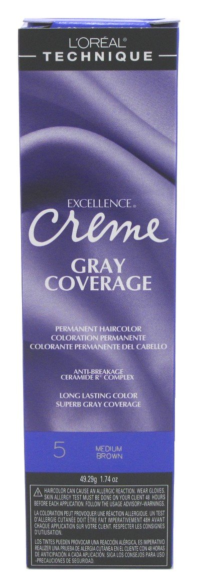 Loreal Excel Creme Color #5 Medium Brown 1.74oz (2 Pack)