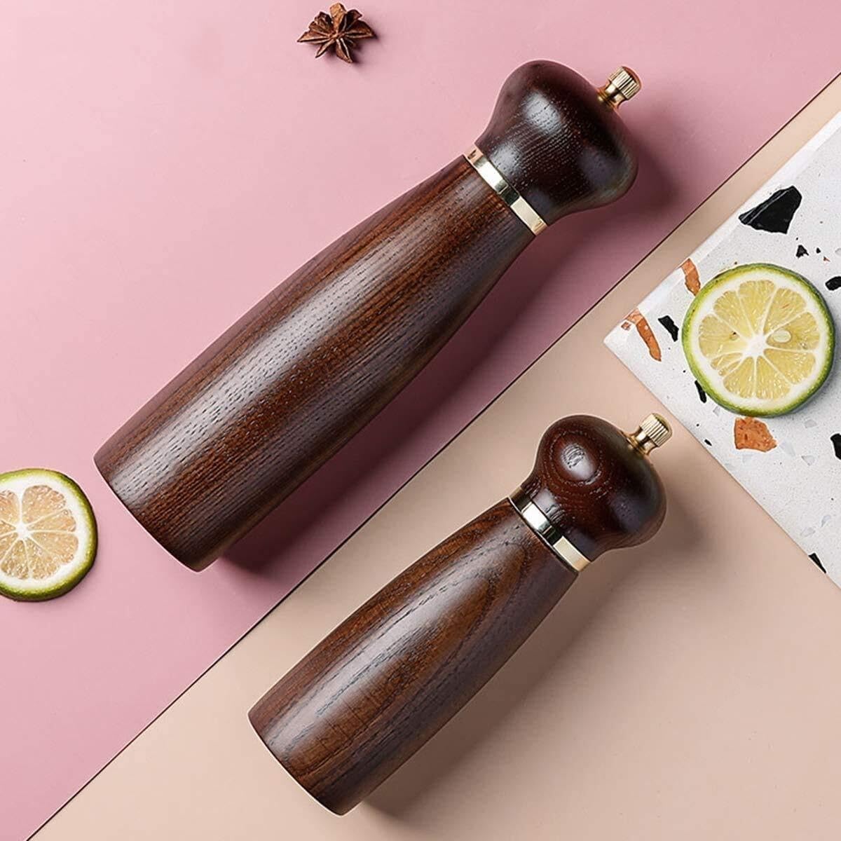 Electric Salt and Pepper Grinder Set, Battery Operated Automatic Spice Mill with Adjustable Coarseness, Stainless Steel Shaker(300g+190g)