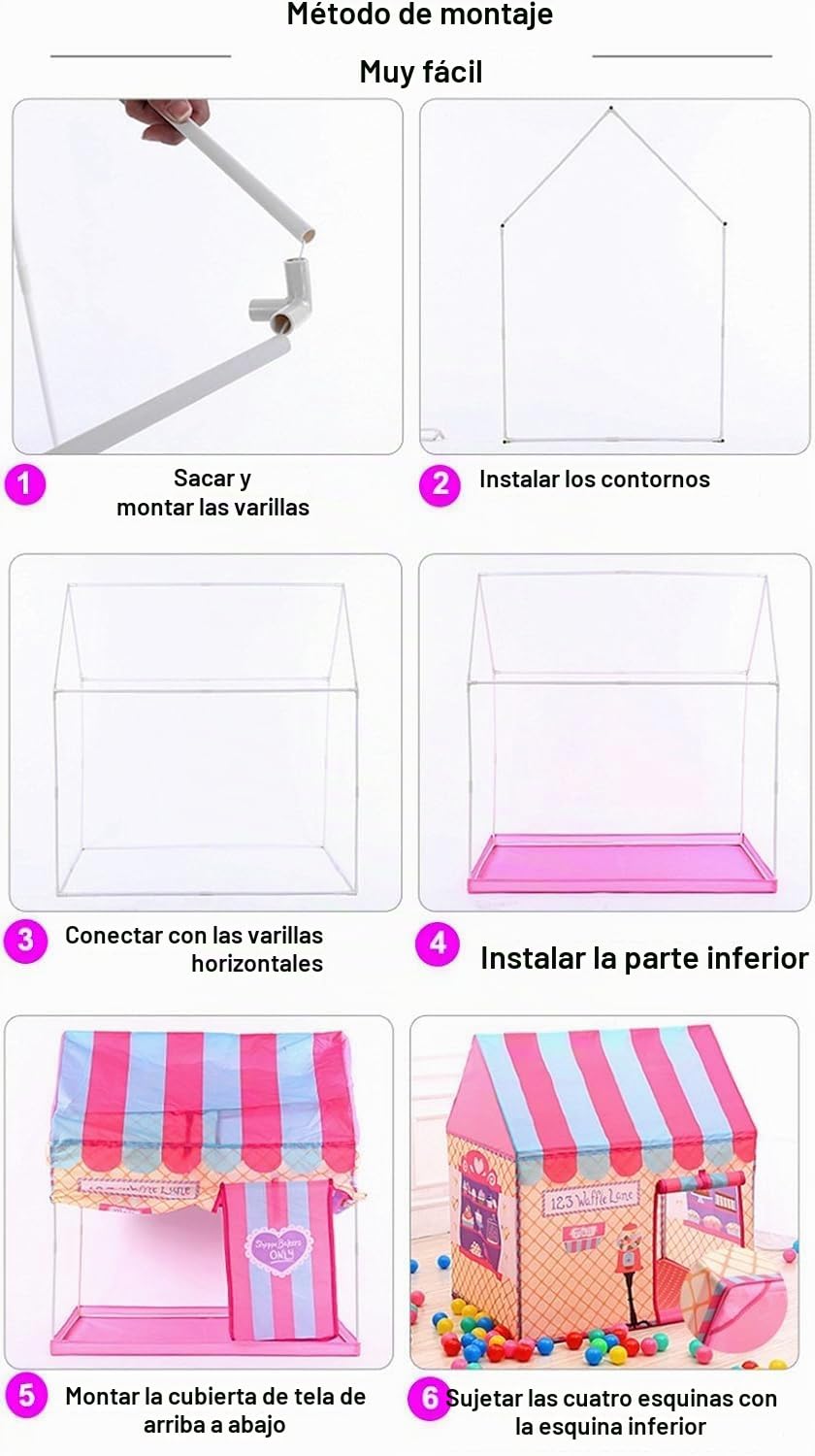 Niñas Playas de Interior al Aire Libre Helados de niños y panadería Comprar Playhouse Palace Tiendas (Rosa)