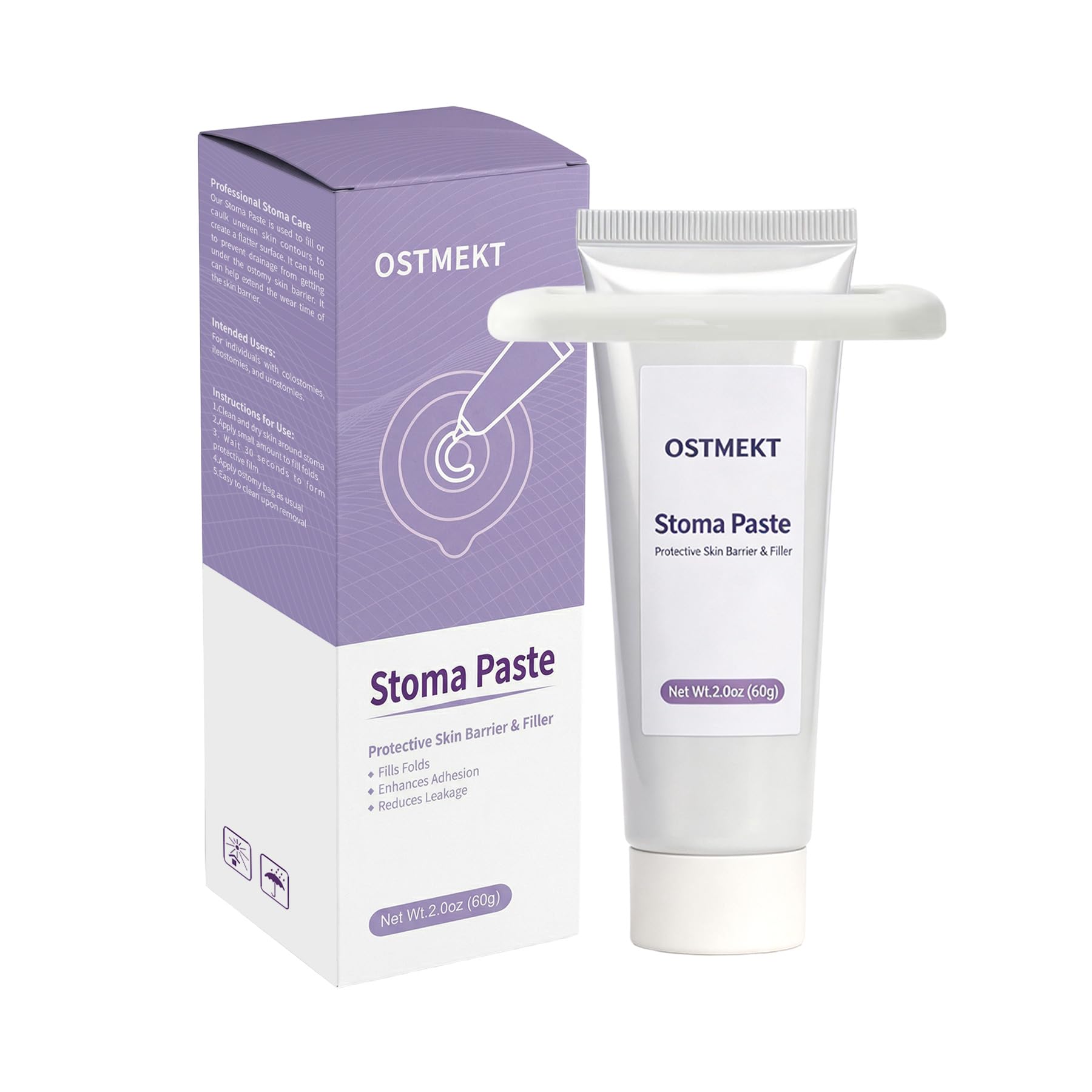 Ostomy Paste for Leak Prevention - Ostomy Supplies - Alcohol-Free Stoma Paste for Skin Barrier Seal & Protection - 2oz Tube