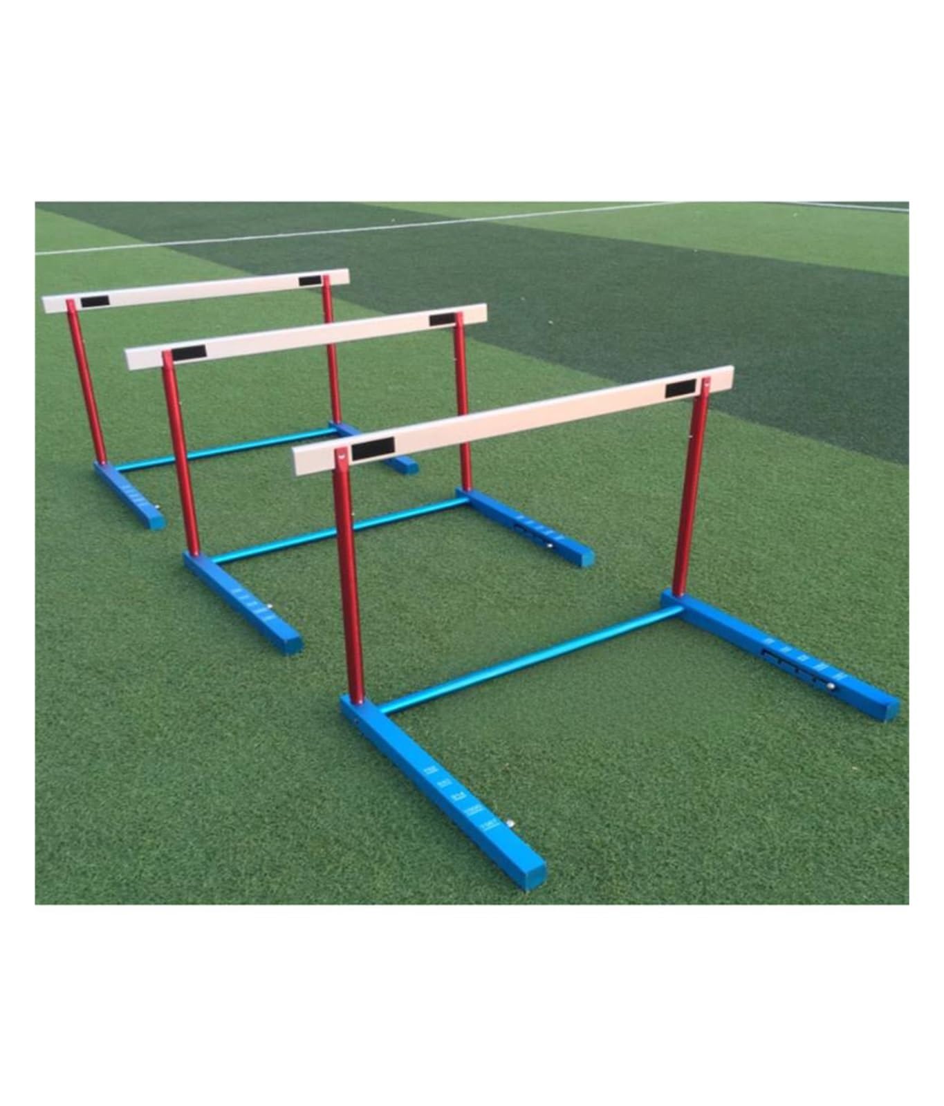 Genérico Vallas de Entrenamiento Desmontables, Vallas de Aluminio de Altura Ajustable, Barra de Salto for Atletismo y Entrenamiento de Velocidad y Agilidad.(3 pcs)