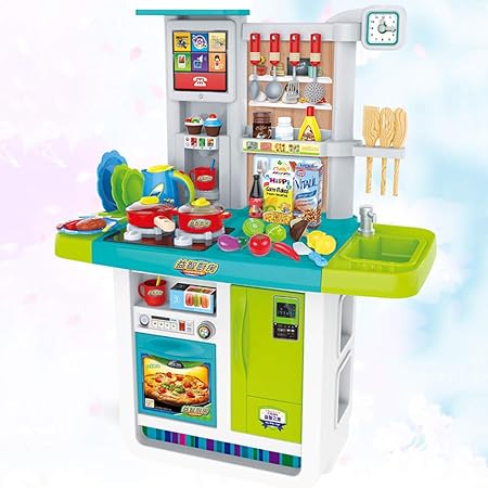 Amazon Cxlおままごと キッチンセット キッチン おもちゃ おもちゃ 収納 食器 調理器具付 まごと 食べ物 知育玩具 43個部品 绿 セット おもちゃ