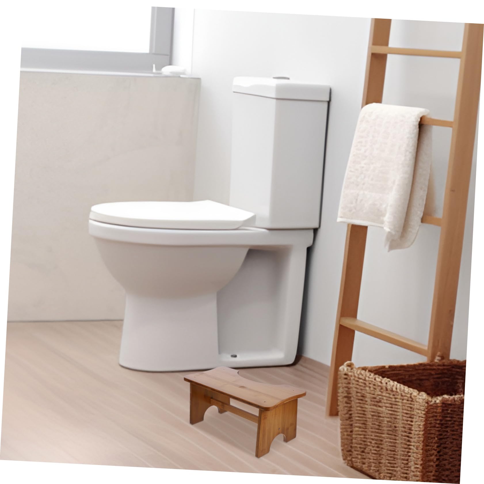 Taburete de Baño de Madera para Inodoro Infantil, Antideslizante