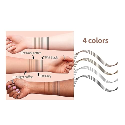 Miniatura 6 de 4 bolígrafos para cejas, lápiz de cejas con un aplicador de punta de microhorquilla mejorado, bolígrafo de microblading impermeable de larga