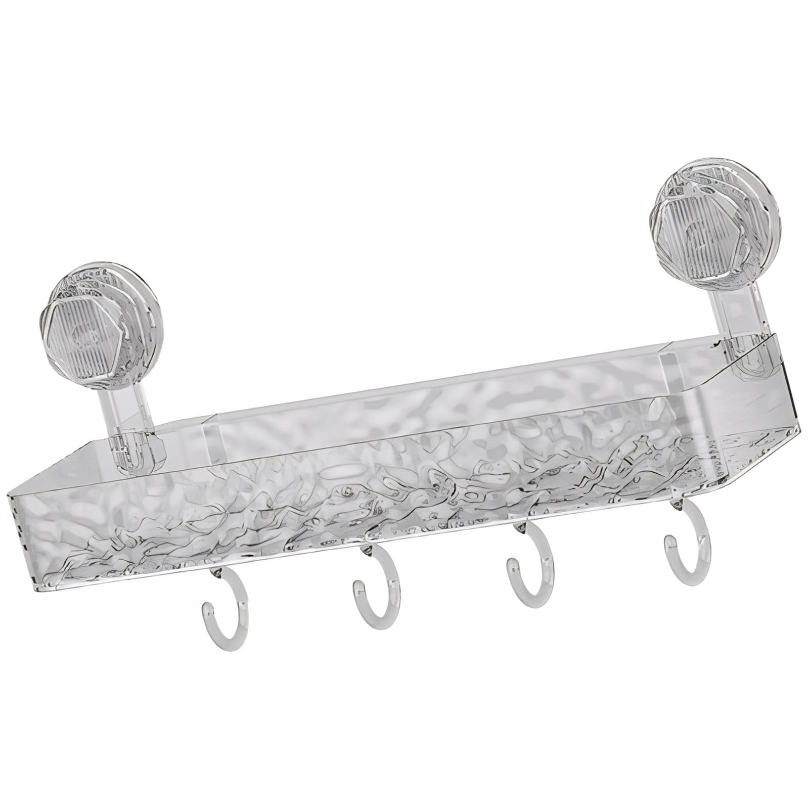 Swiftorus Wave Suction Cup Bathroom Storage - Wall Mounted Shower Caddy for Toiletries and Tissue Holder without Drilling