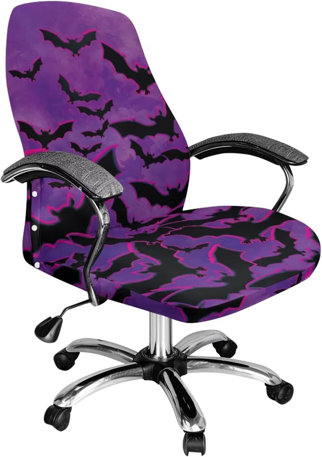 Bat Print Office Computer Chair Cover Halloween Decorative Gaming Chair Covers Slipcovers Soft Fit Universal Desk Rotating Slipcovers
