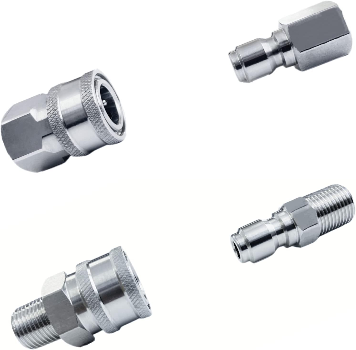 EVIISO Pressure Washer Quick Connect Fittings,NPT 3/8 Inch Stainless Steel Male and