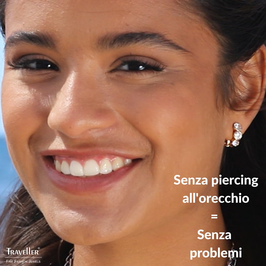 Traveller Orecchini a clip - Senza piercing all'orecchio - Cristalli Preciosa - 22kt oro - color oro - 155804