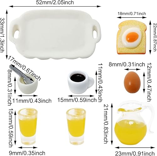 Miniatura 2 de HONBAY 9 piezas de plástico mini modelo de comida falsa en miniatura accesorios de cocina para mini casa jardín fiesta celebración 8 estilos