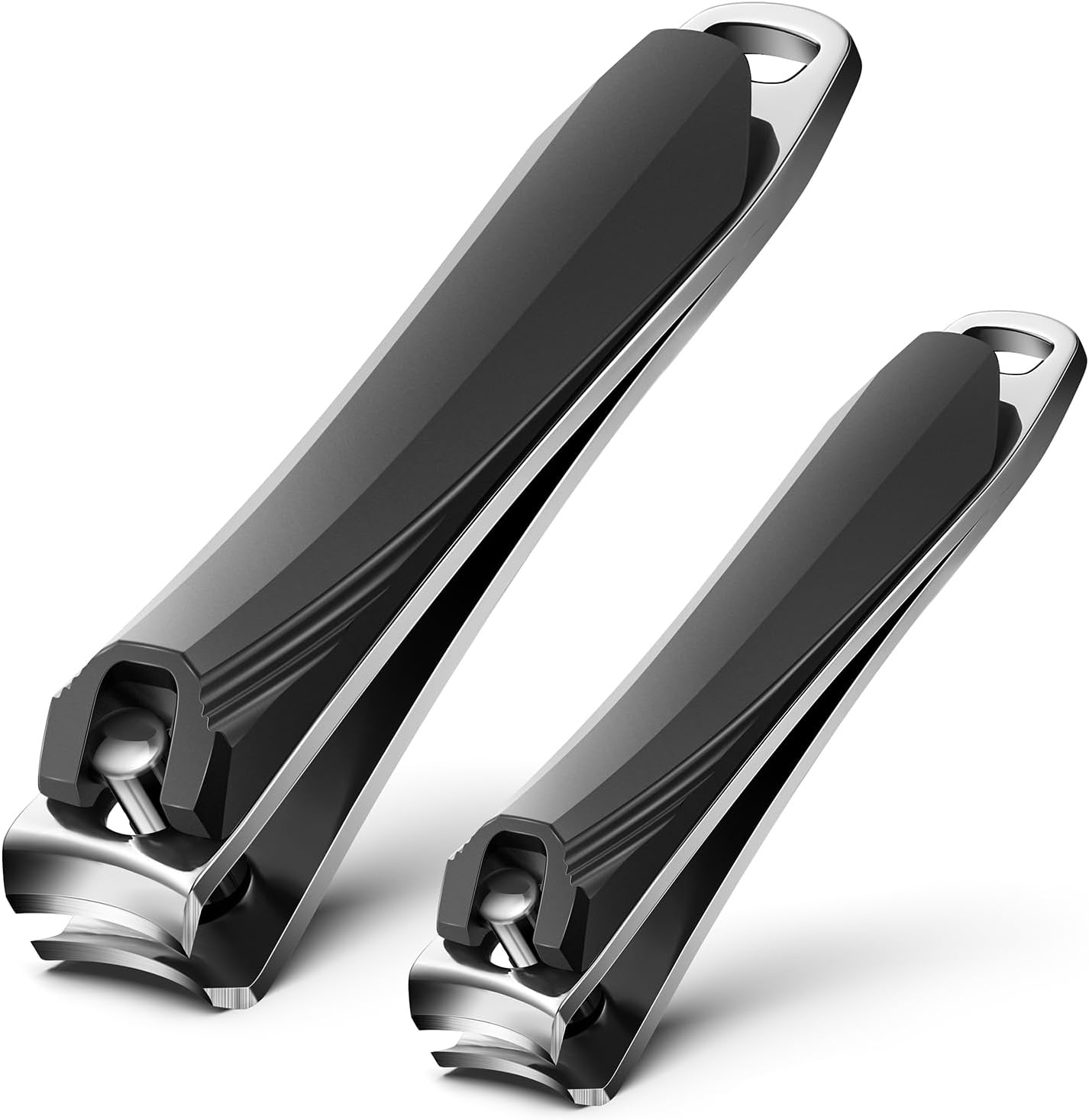 FERYES 2 Pack Sharp Stainless Steel Nail Clippers for Thick Nails - Precision Fingernail & Toenail Trimmers for Men Women Adults