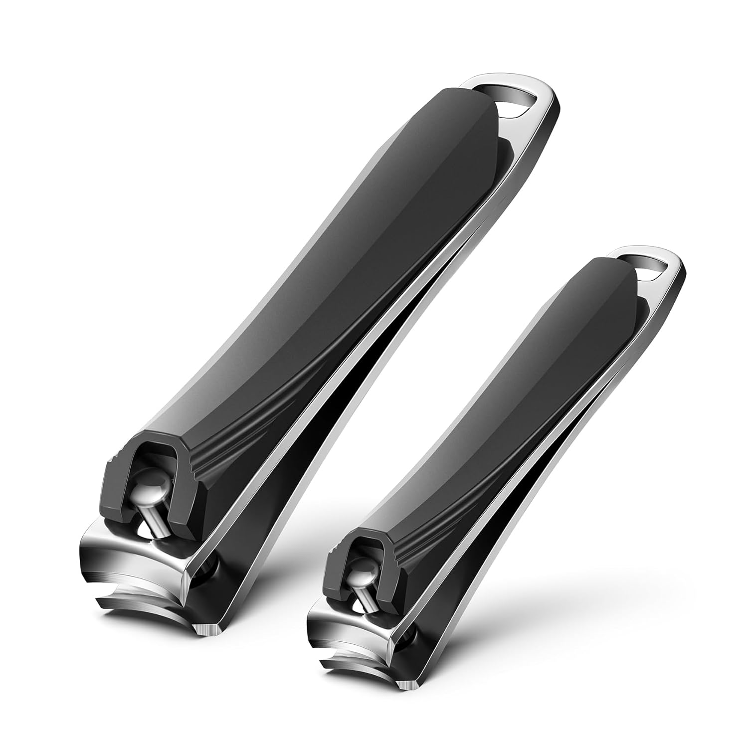 FERYES 2 Pack Nail Clippers - Sharp Nail Trimmers for Men Women Adult Stainless Steel Fingernail Toenail Clippers