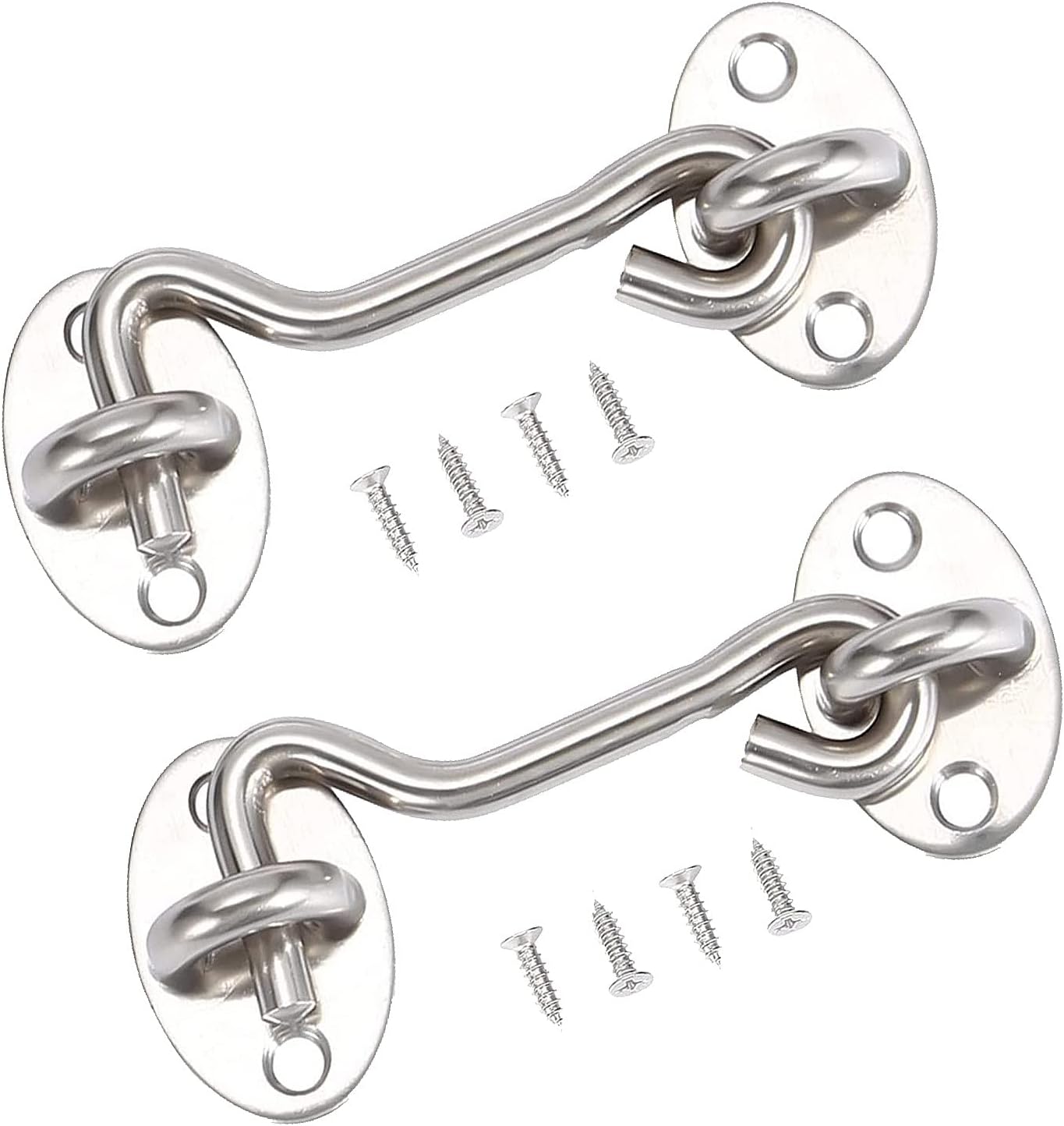 2 Pack Cabin Hook Door Latch, 3 Inch Stainless Steel Hook and Eye Latch