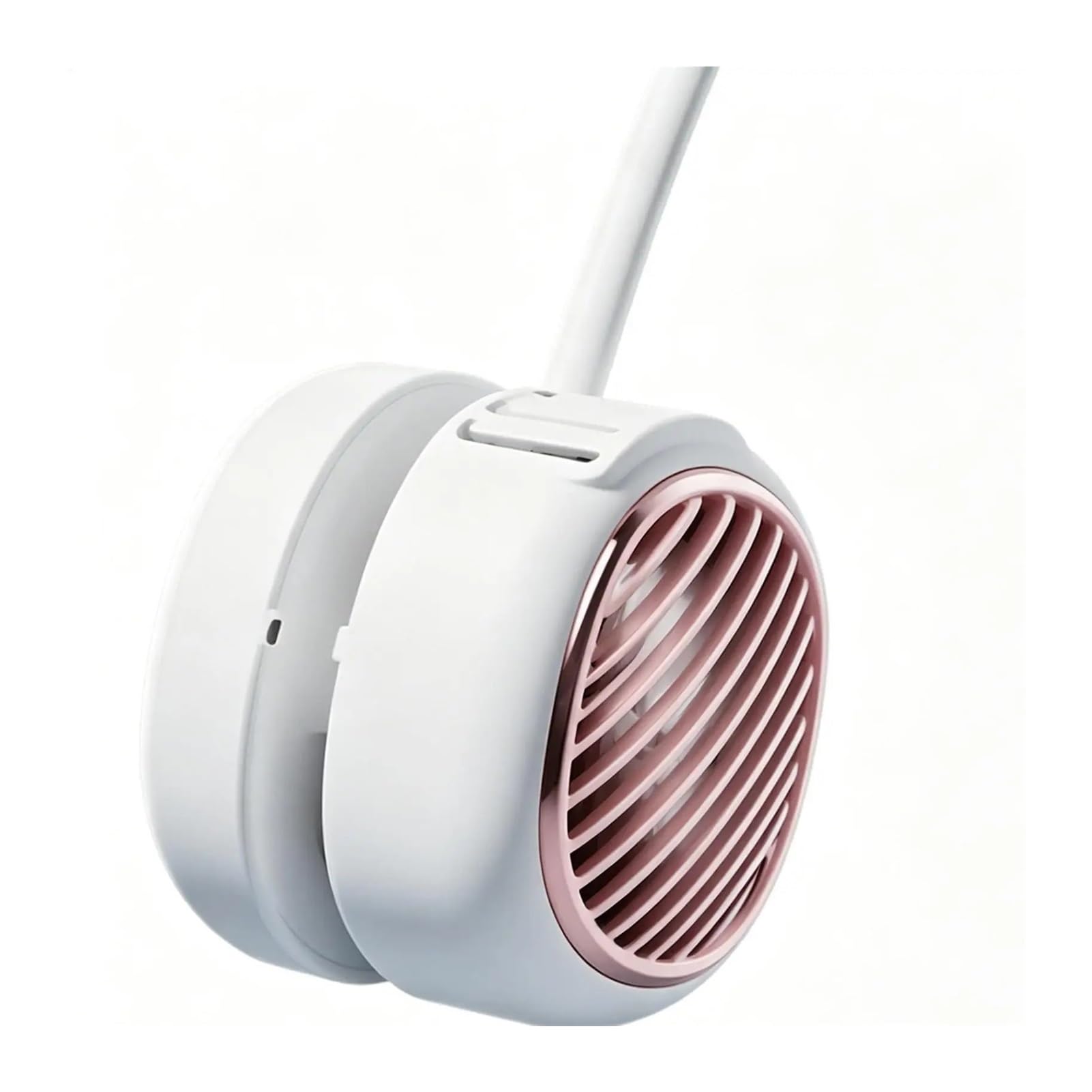 Generico Ventilatore da collo for i viaggi | 5 velocità, silenzioso, flessibile, indossabile, display LED, ricaricabile, portatile(Green)