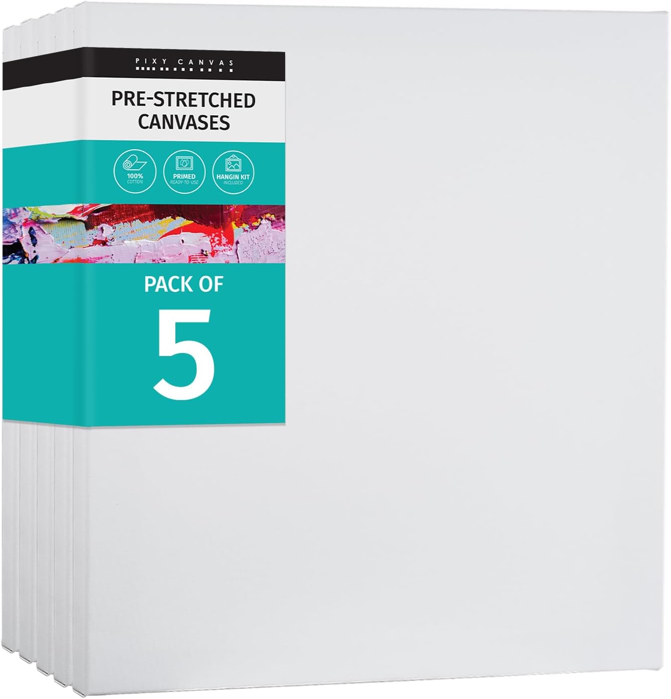 PIXY CANVAS Value Pack of 2 Stretched Canvas 36x36 inch, 3/4 (0.75) inch deep for Your Paintings/Artwork/Wall Art/Wall Decor (Pack of 2 Canvas, 36 x 36 inch, Square)