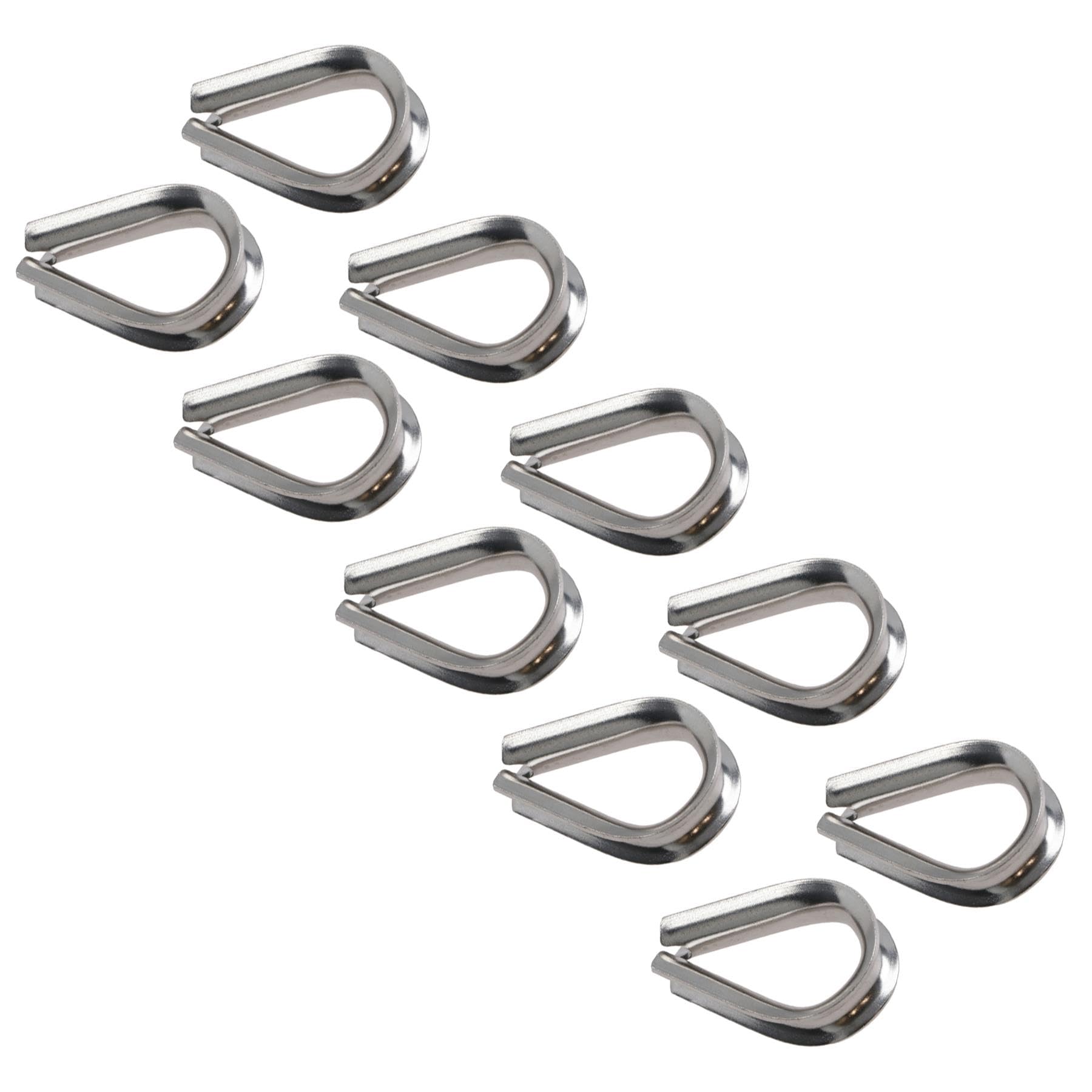 AB Tools Rope Splice Thimble 10pk for 3mm Rope & Wire Spliced Boat Thimbles 316 Marine A4