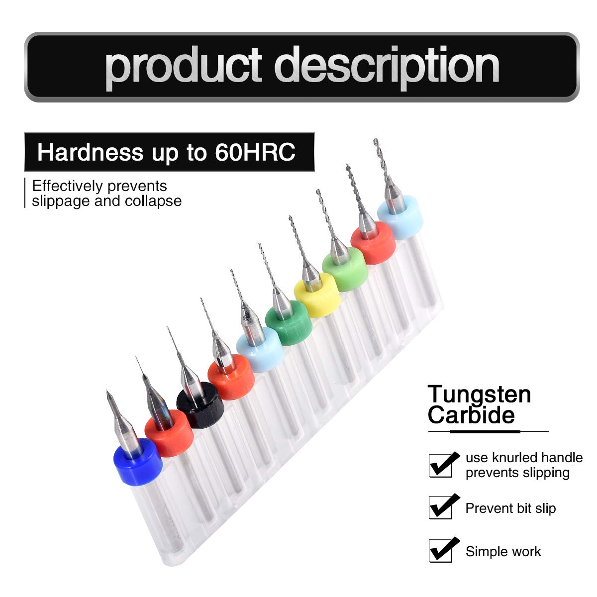 10 Pièces De Mèches Macro En Carbure De Tungstène, Forets