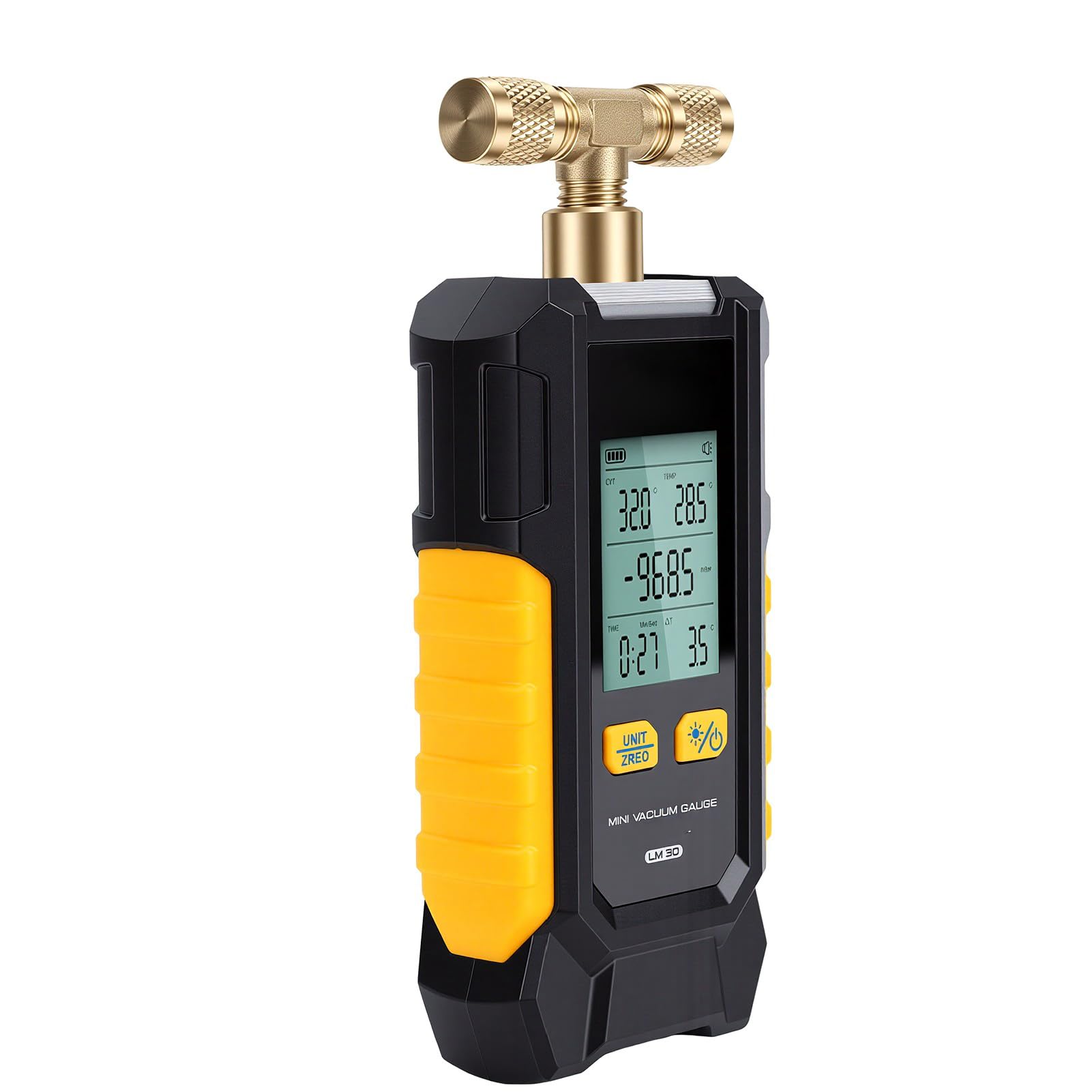 Topiky Medidor de Vacío Digital, Medidor de Vacío HVAC, de Inteligente con Calibración Automática, Probador de Detección de Fugas para HVAC, Portátil con 6 Unidades ±0,1% de Precisión