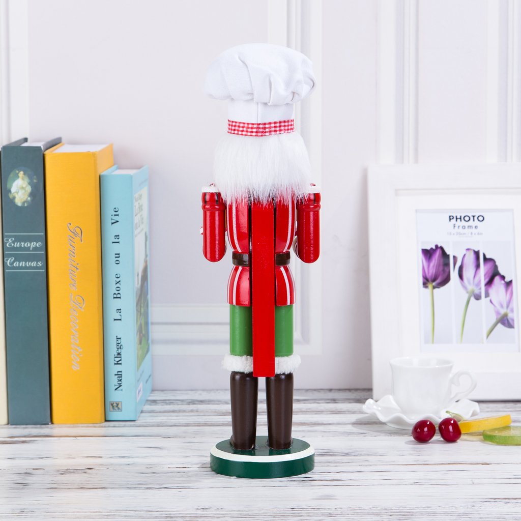 MagiDeal 36CM Casse-Noisette en Bois Figurine Peint à La Main Objets de décoration Embellissement pour Maison Table - Chef