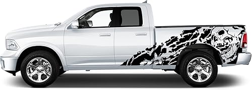Adhesivo adhesivo de Nightmare Side Grapics compatible con Dodge Ram 1500 2009-2018 (negro mate)