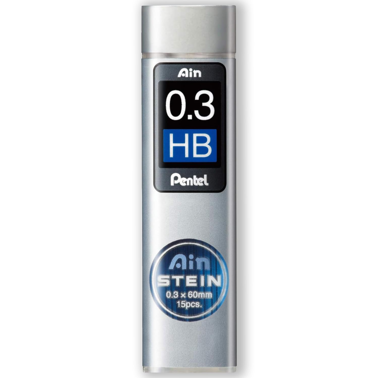 Mine Per Matita Automatica Pentel Ain Stein | Grado 2B, Spessore 0.3 Mm | Confezione Da 3 Tubi (45 Mine Totali)
