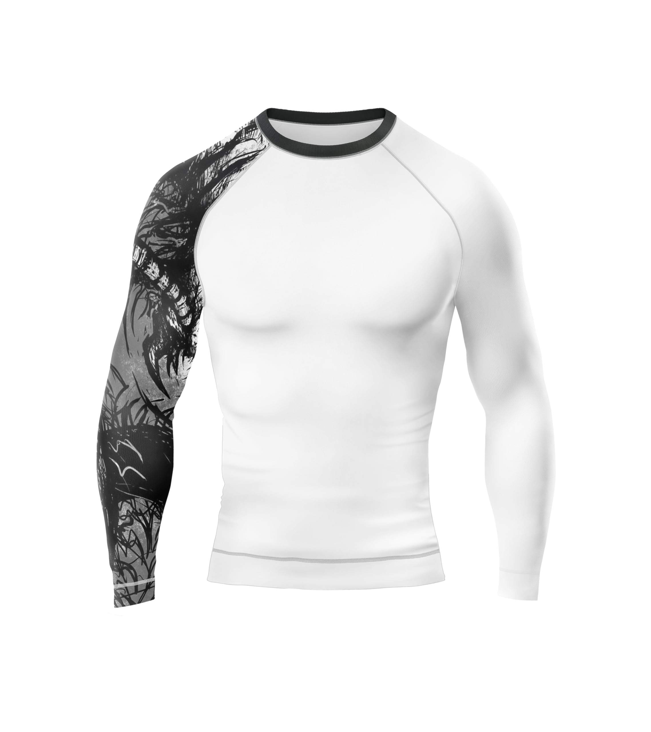 AKIBAFull Sleeve Skins Performance Fit Compression for MMA, BJJ Rash Guard,Gym, Running, Cycling