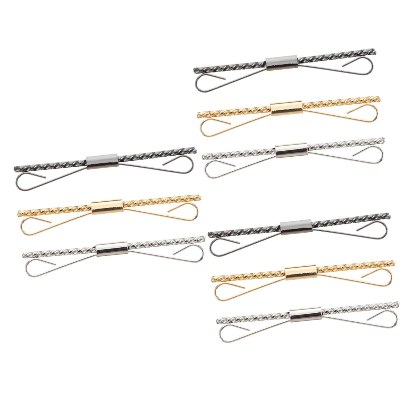 9piezas Clips De Corbata Metálicos Para Hombre De Dorado Plateado y Negro Elegantes y Duraderos Para Ocasiones Formales Negocios