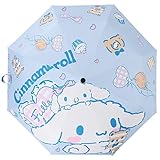 シナモロール 折りたたみ傘 子供向け 超軽量 コンパクト UVカット 防水 小学生 通学 紫外線遮断 耐風撥水 携帯便利 外出 レイングッズ 日傘 雨傘 兼用 通学 通勤 収納ポーチ付き 非公式
