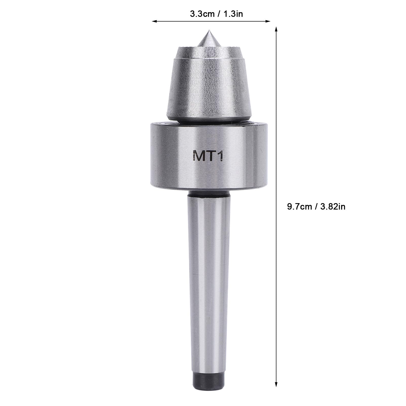 Woodturning Live Center MT1, Stainless Steel Wood Lathe Live Center for Wood Metalworking Lathes