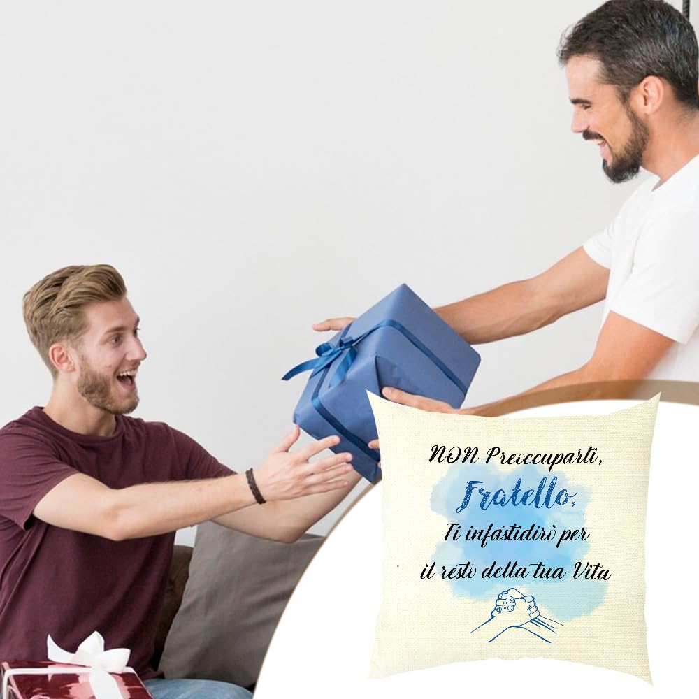 Aocaso Cuscino Copertura per Fratello Compleanno Laurea Nuovo Anno Regalo di Natale (fratello