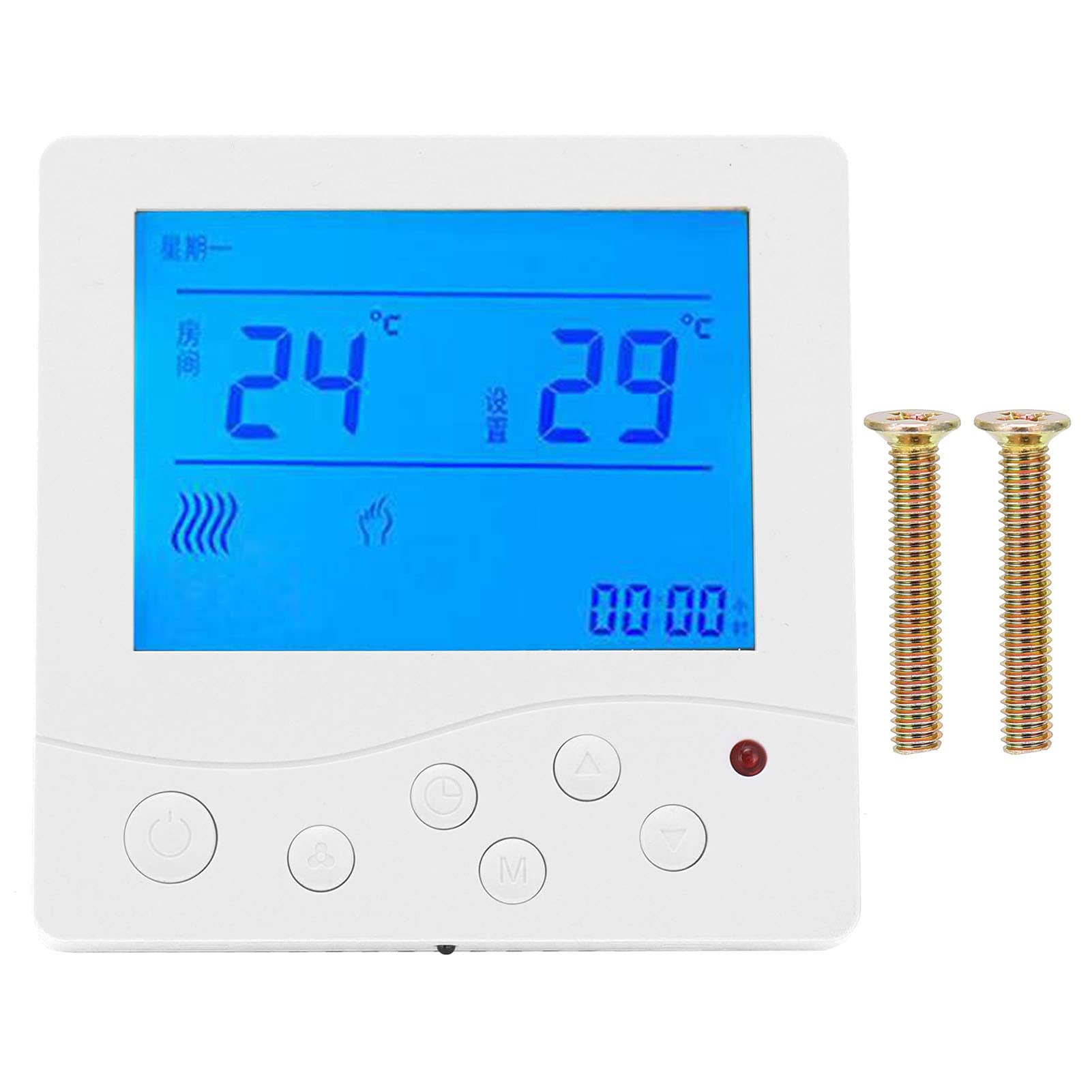 Temperature Controller, Thermostat Intelligent Fan‑coil LCD Temperature Room Temperature Controller Central Air‑conditioning for Dining Room for Hall