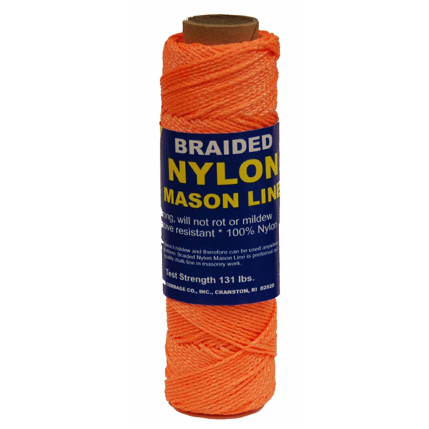 Cordeau de maçon en nylon tressé orange 152m pour guider la pose de briques